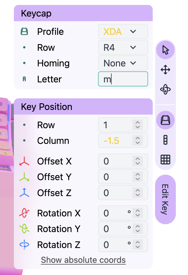 Changing the Key Letter