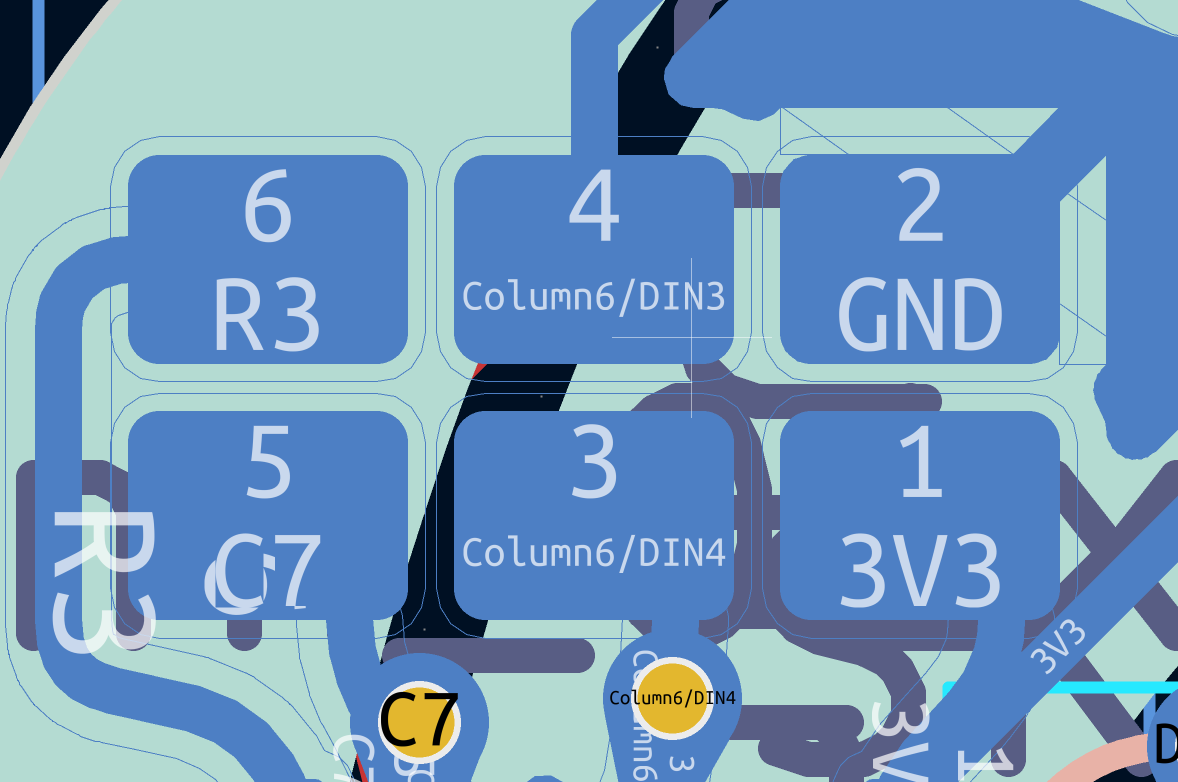 6 Pad Footprint on the back of the Pumpkin Patch PCB